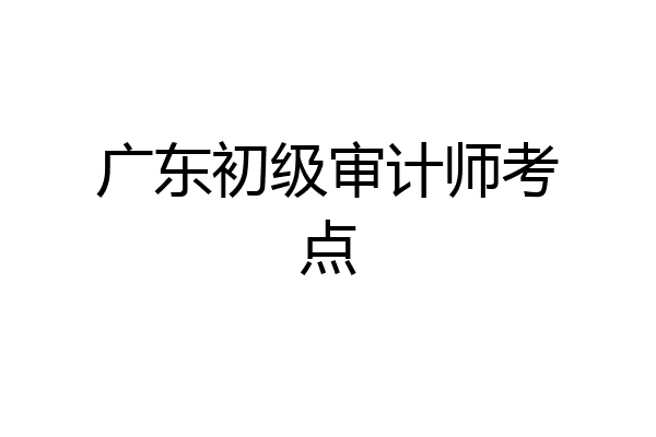 广东初级审计师考点
