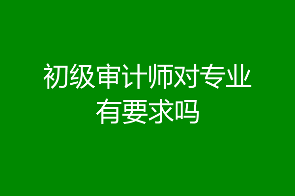 初级审计师对专业有要求吗