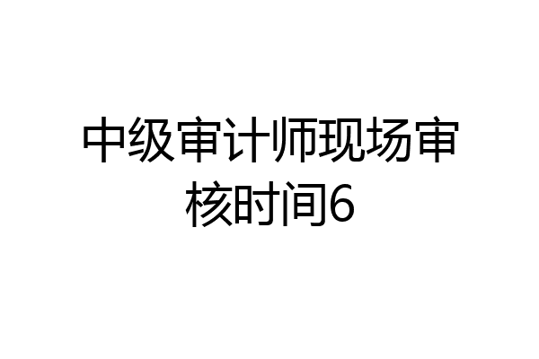 中级审计师现场审核时间6