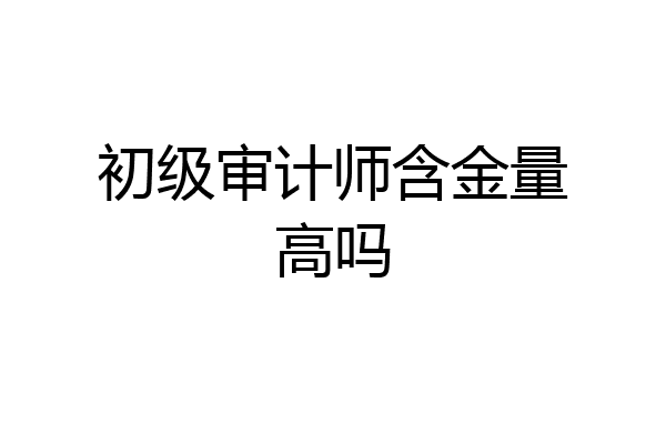 初级审计师含金量高吗