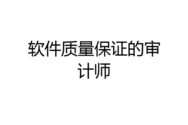 软件质量保证的审计师