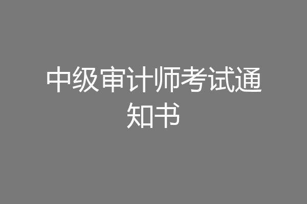 中级审计师考试通知书