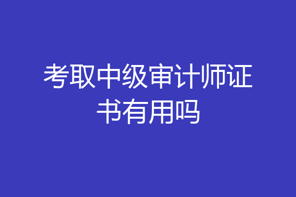 考取中级审计师证书有用吗