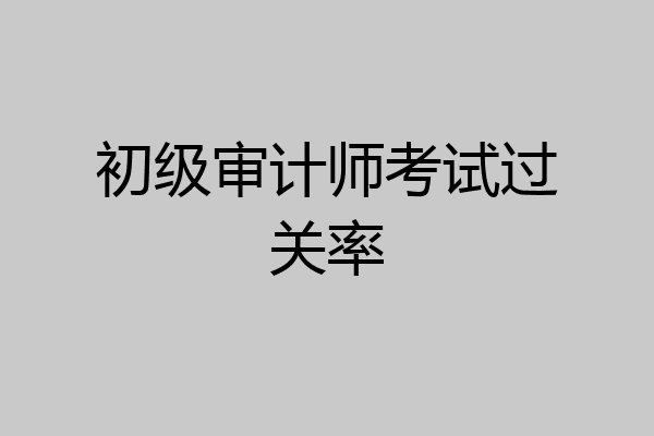 初级审计师考试过关率