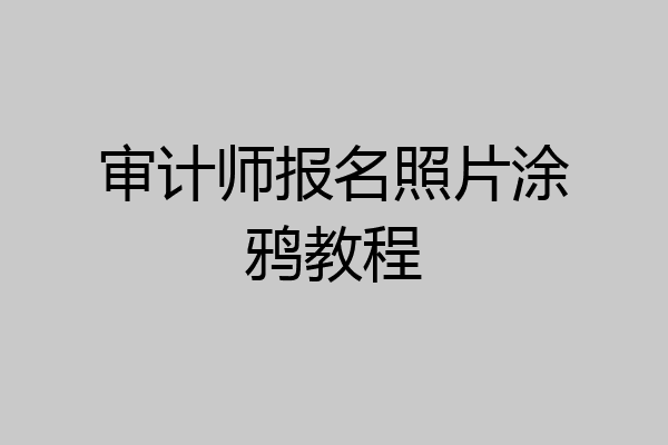 审计师报名照片涂鸦教程