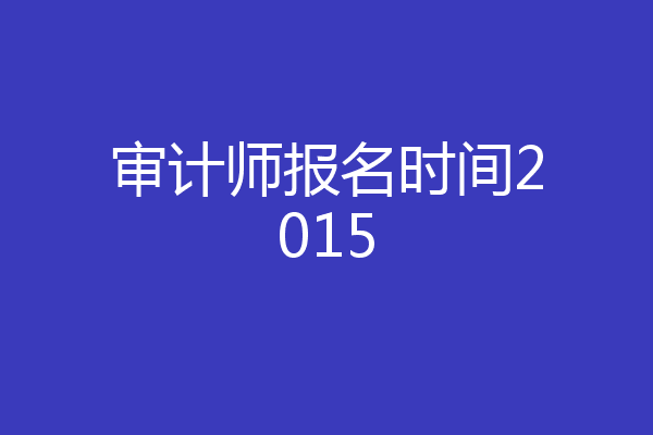 审计师报名时间2015
