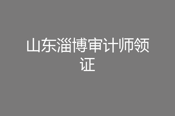 山东淄博审计师领证