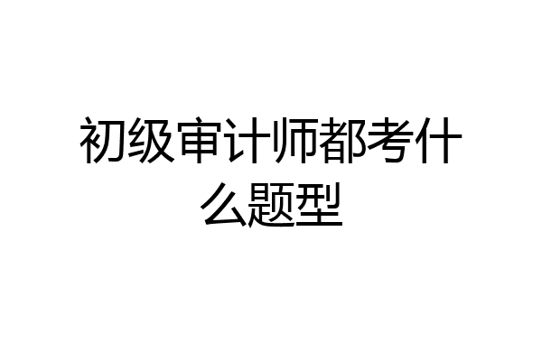 初级审计师都考什么题型