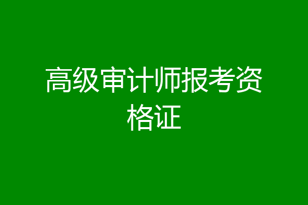 高级审计师报考资格证
