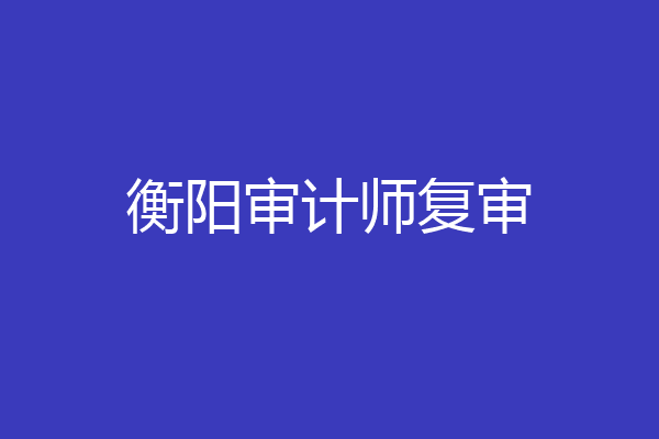 衡阳审计师复审