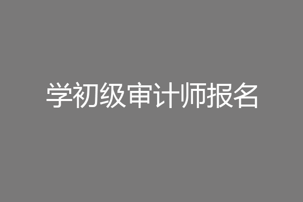 学初级审计师报名