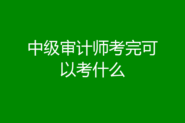 中级审计师考完可以考什么