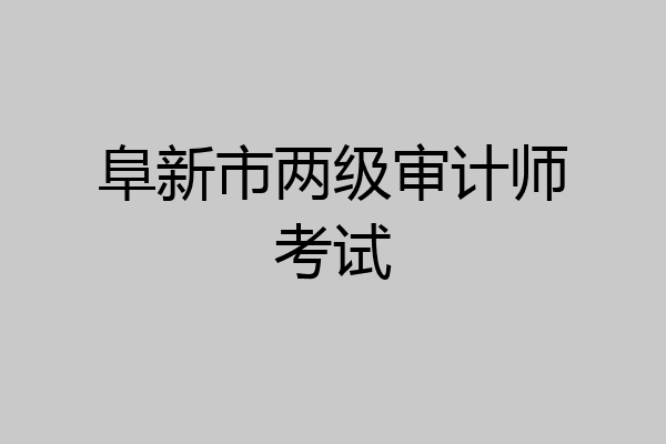 阜新市两级审计师考试