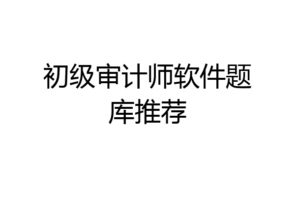初级审计师软件题库推荐