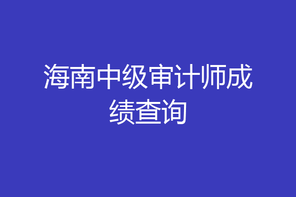 海南中级审计师成绩查询