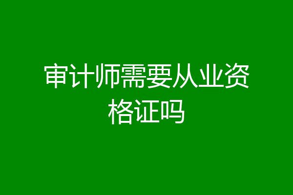 审计师需要从业资格证吗