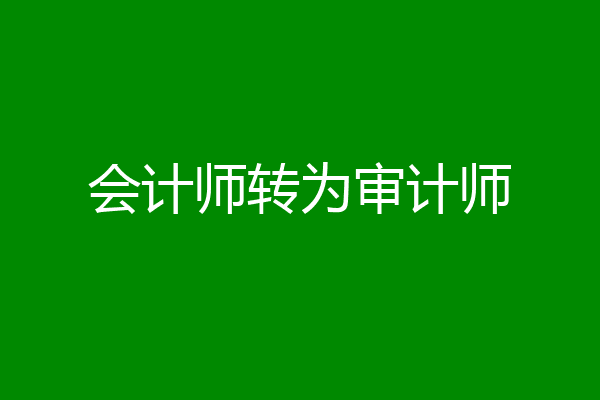 会计师转为审计师