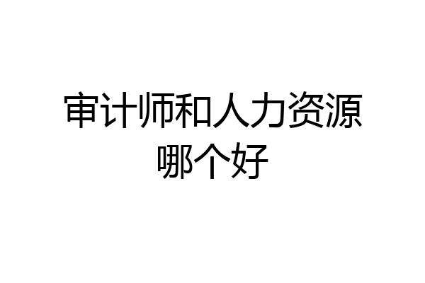审计师和人力资源哪个好