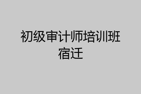 初级审计师培训班宿迁