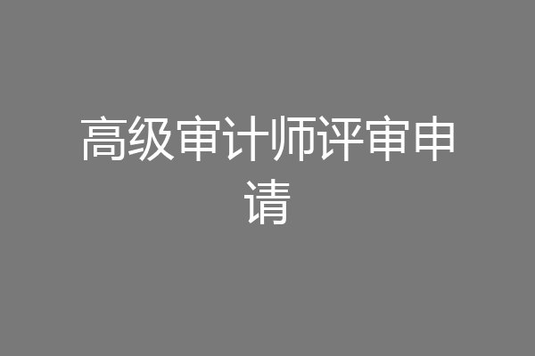 高级审计师评审申请