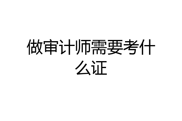 做审计师需要考什么证