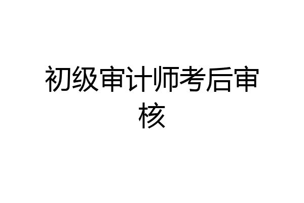初级审计师考后审核