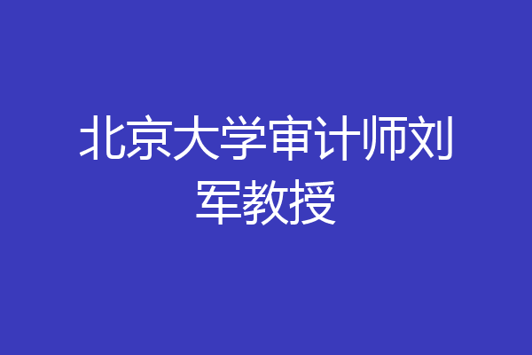 北京大学审计师刘军教授