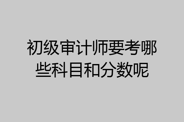 初级审计师要考哪些科目和分数呢