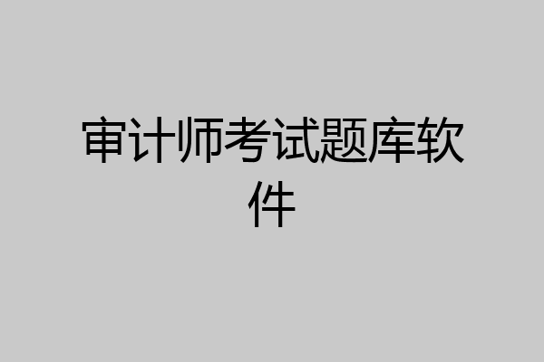 审计师考试题库软件