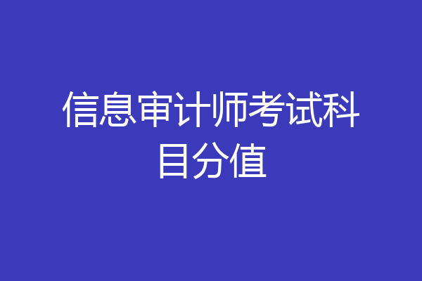 信息审计师考试科目分值