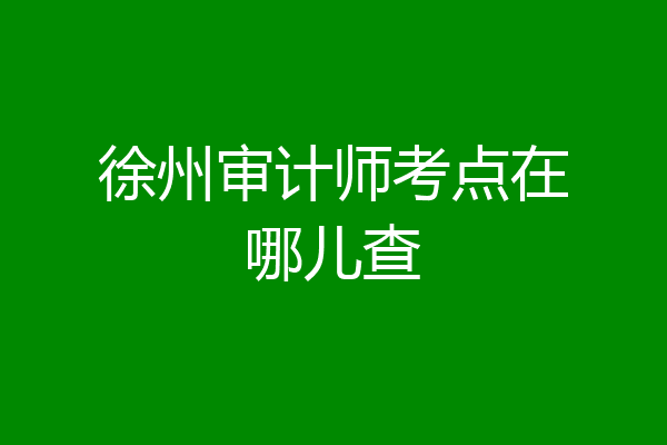 徐州审计师考点在哪儿查