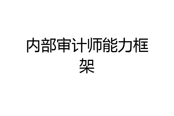 内部审计师能力框架