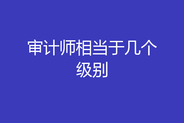 审计师相当于几个级别
