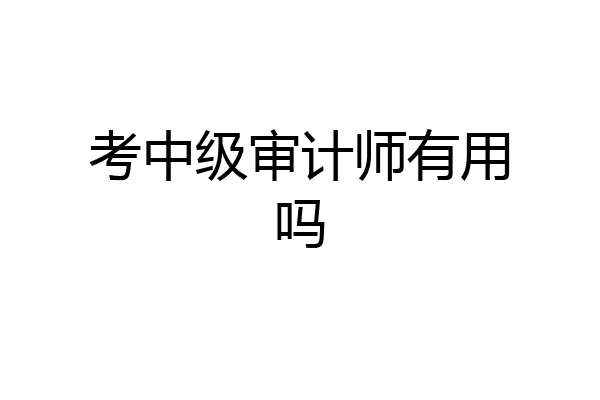 考中级审计师有用吗