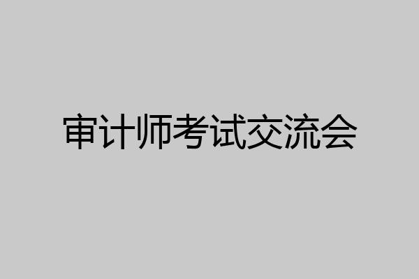审计师考试交流会