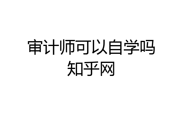 审计师可以自学吗知乎网