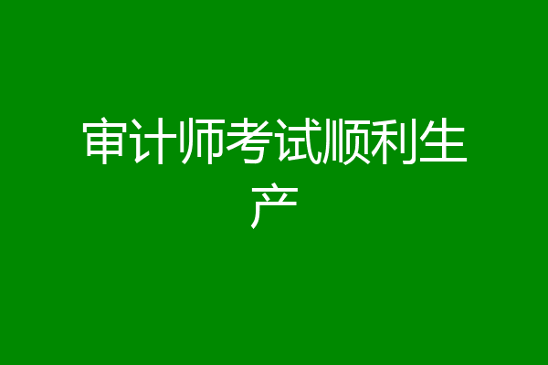 审计师考试顺利生产
