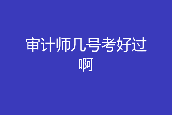 审计师几号考好过啊