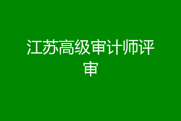 江苏高级审计师评审