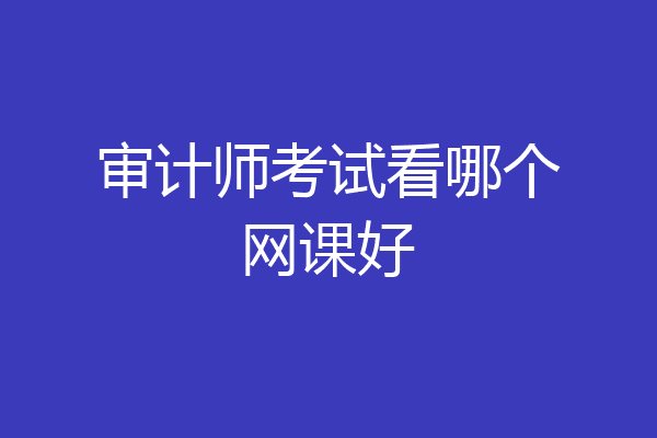 审计师考试看哪个网课好