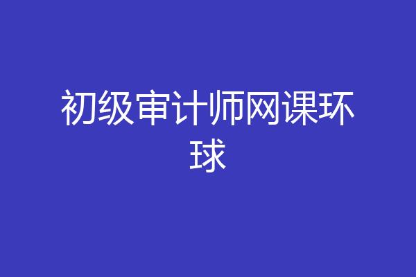 初级审计师网课环球