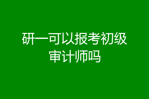 研一可以报考初级审计师吗