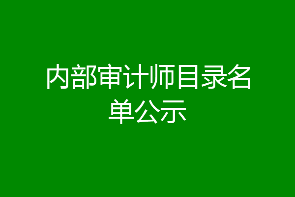 内部审计师目录名单公示