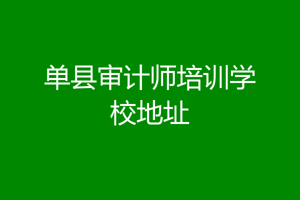 单县审计师培训学校地址