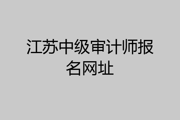 江苏中级审计师报名网址