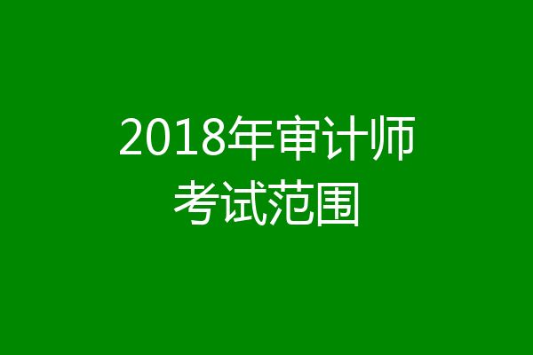 2018年审计师考试范围