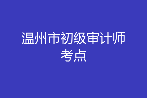 温州市初级审计师考点