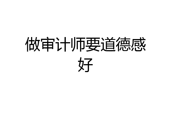 做审计师要道德感好