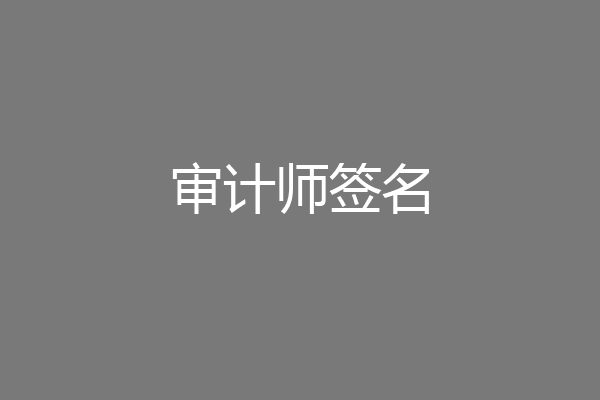 审计师签名