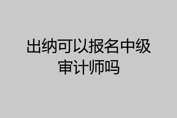 出纳可以报名中级审计师吗